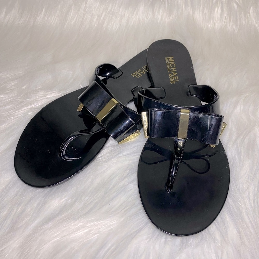 MICHAEL KORS | Black Jelly Bow Sandals | Size 8M